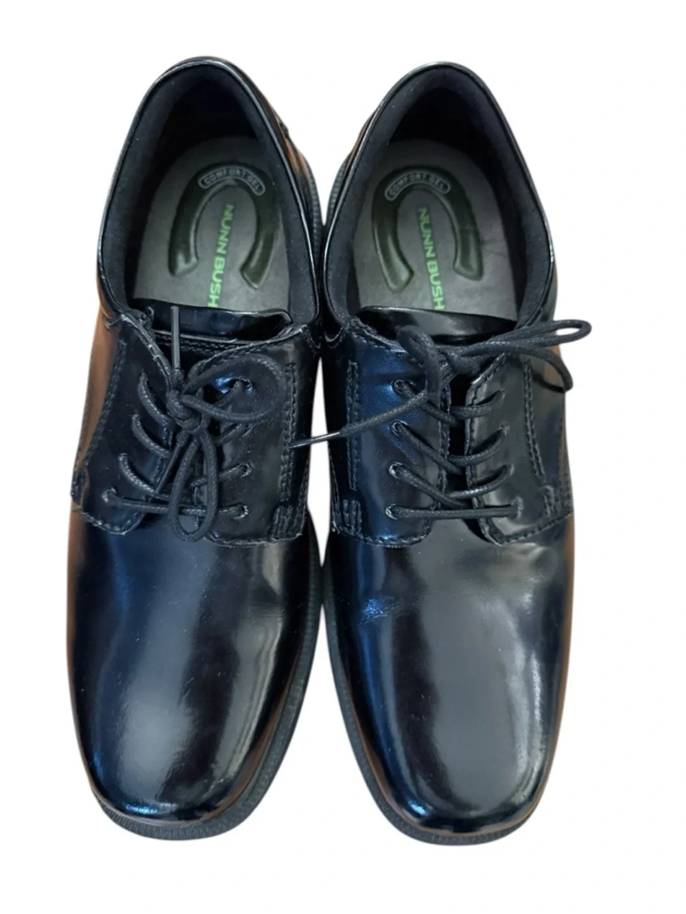 Nunn Bush Kore Comfort Black Patent Leather Oxford Shoes Slip Resistant 11M Work